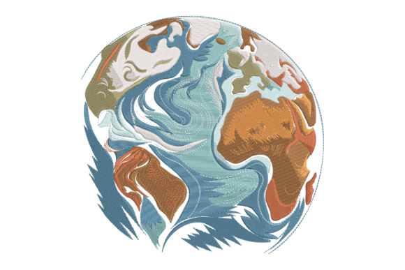 Abstract Earth Globe: An Embroidery Design Review