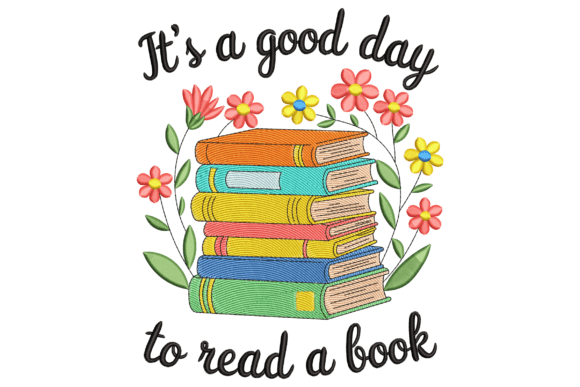Book Stack with Flowers: An Embroidery Designer Review