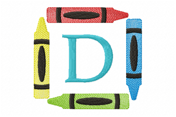 Crayons Frame Monogram Letter D: Business Review