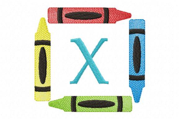 Crayons Frame Monogram Letter X Review