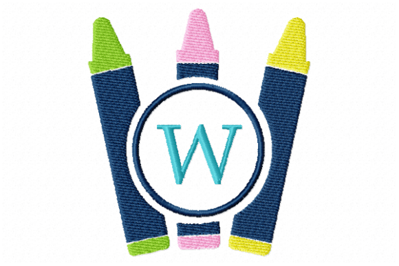 Crayons Frame Monogram W: Boutique Apparel Review