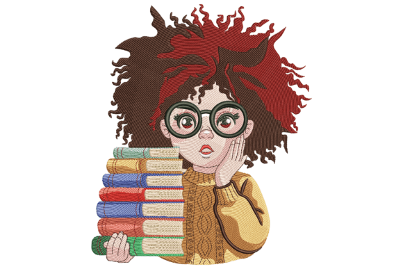 Curly Haired Girl with Books: A Designer Review