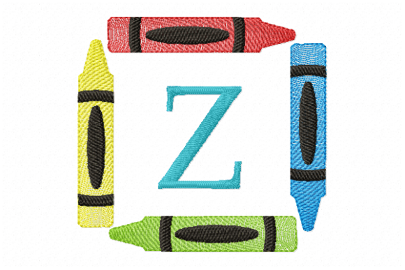 Reviewing Crayons Frame Monogram Letter Z